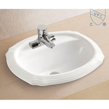 Bathroom Rectangular Shape Art Ceramic Porcelain Hand Wash Sink Basin